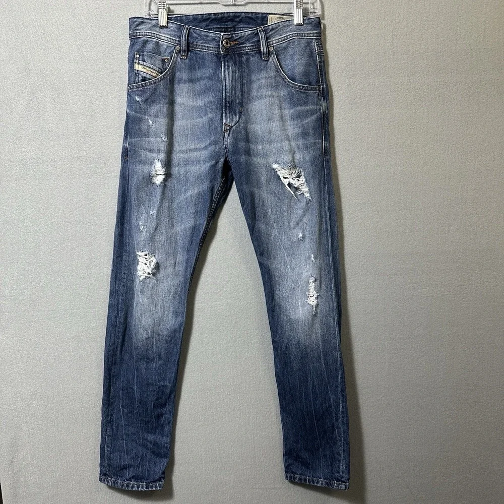 DIESEL Jeans Men's Size 28x30 (Fits 30x29.5) Krayver Slim Carrot Distressed